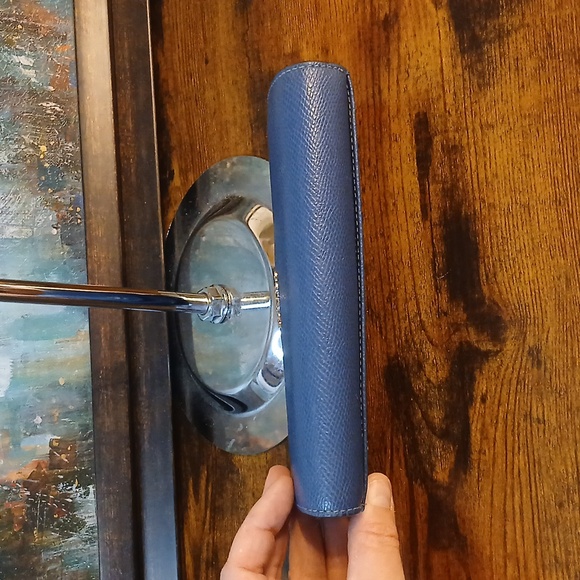 Coach Blue Leather Wallet with Gold-Tone Logo Newer Model - Picture 10 of 10